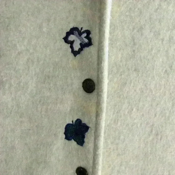 Vintage Teddi Fleece Jacket Fall Leaves & Landscape Embroidery Size Petite Large - Picture 2 of 12